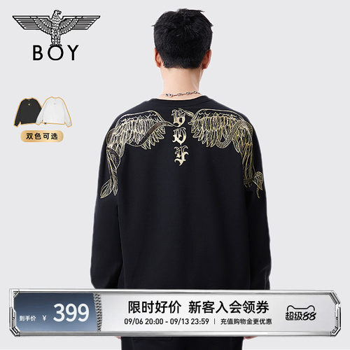 【赫尔墨斯】BOYLONDON秋季男女同款潮牌印花套头圆领卫衣N03008