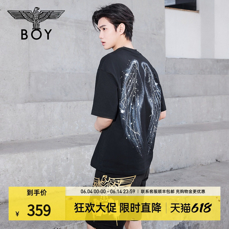 【人间精灵】BOYLONDON天使翅膀针织短袖夏季男女同款T恤N01145