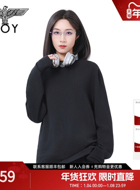 BOYLONDON时尚纯色潮牌百搭半高领高级长袖春季男女同款T恤N00041