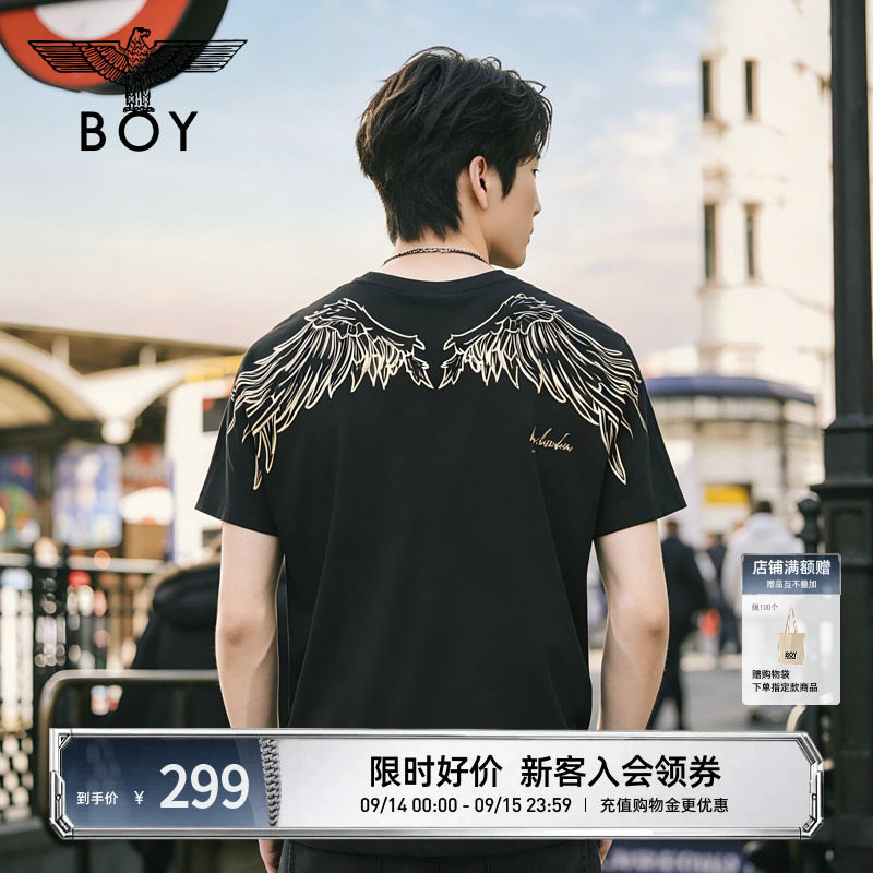 【金翼凌云】BOYLONDON翅膀美式高街潮牌26夏季男女短袖T恤N01911图片