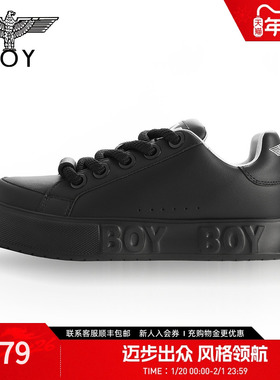 BOYLONDON春夏情侣款低帮鞋撞色logo刺绣街头风休闲鞋N79002