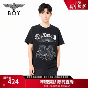 T恤N01270 朋克短袖 BOYLONDON25新款 夏男女暗黑风印花老鹰街头时尚