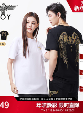 【暗夜金羽】BOYLONDON复古潮牌朋克短袖春夏男女同款T恤N01045