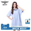 BOYLONDON女春夏连衣裙机械翅膀清新baby蓝针织裙N17001