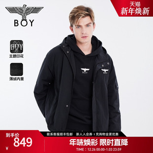 时尚 男女同款 BOYLONDON春季 设计感薄绒外套N23009 神明镣架