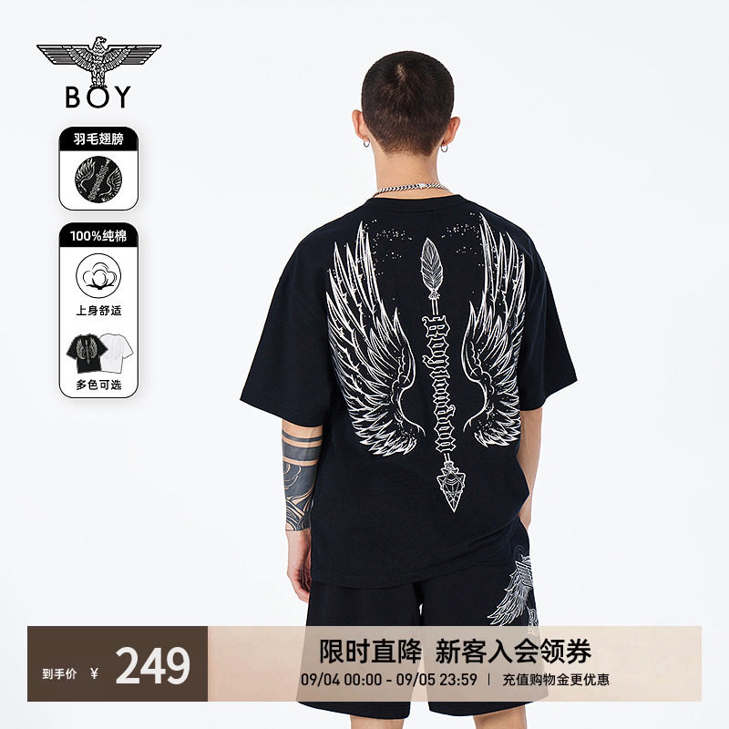 boylondon24羽毛翅膀短袖图片
