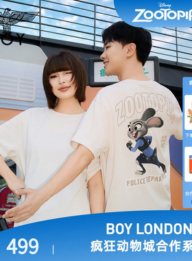 【迪士尼疯狂动物城合作】BOYLONDON春季短袖T恤朱迪印花N01369