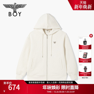 卫衣外套N06023 提花潮牌百搭情侣连帽开衫 BOYLONDON2025春季 新款