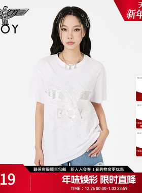 【机械王国】BOYLONDON短袖夏烫银齿轮老鹰T恤N01033