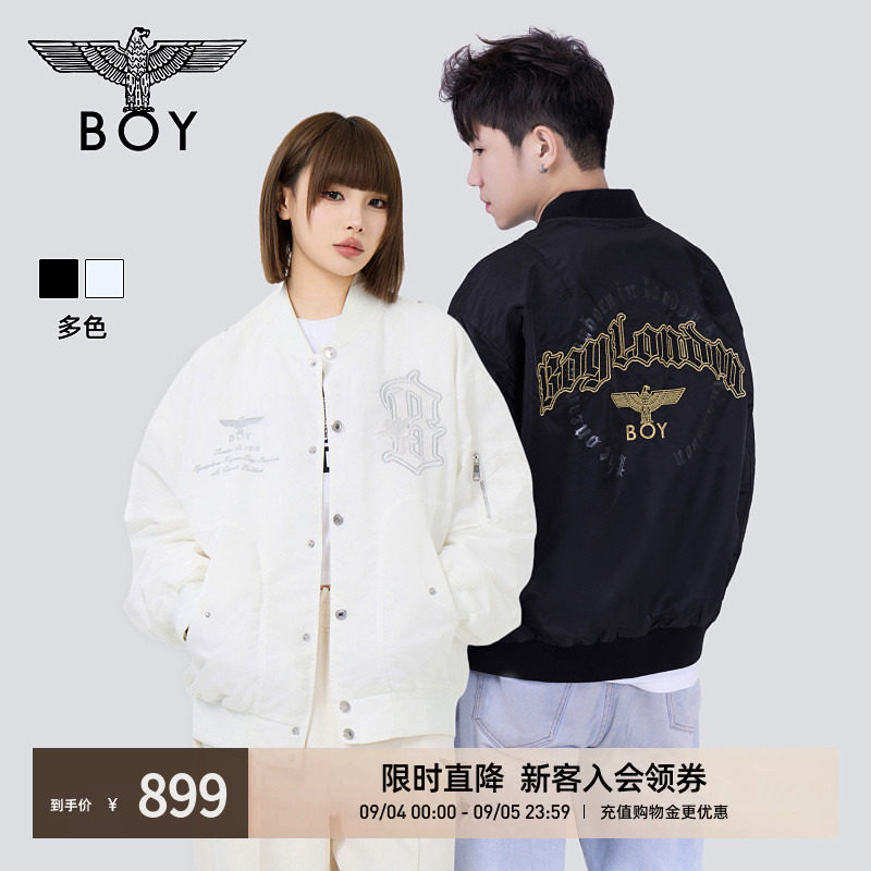 【徽章轻骑】BOYLONDON秋季棒球潮牌男女款飞行员夹克外套N25005