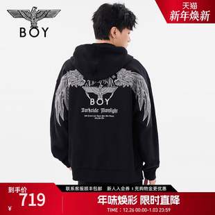连帽开衫 刺绣潮酷朋克时尚 卫衣外套N06029 男女同款 BOYLONDON春季