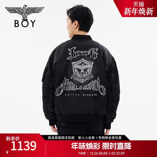 BOYLONDON冬男女同款 棉服潮牌棒球领飞行员夹克外套N29012 短款