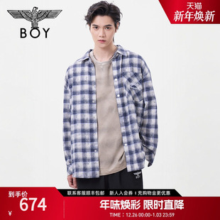 衬衫 英伦风中性简约格子长袖 外套N21802 春季 BOYLONDON25新款