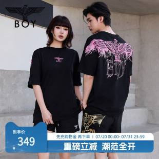 潮牌紫外線變色短袖 白羽入夜 BOYLONDON春夏情侶款 T恤N01914