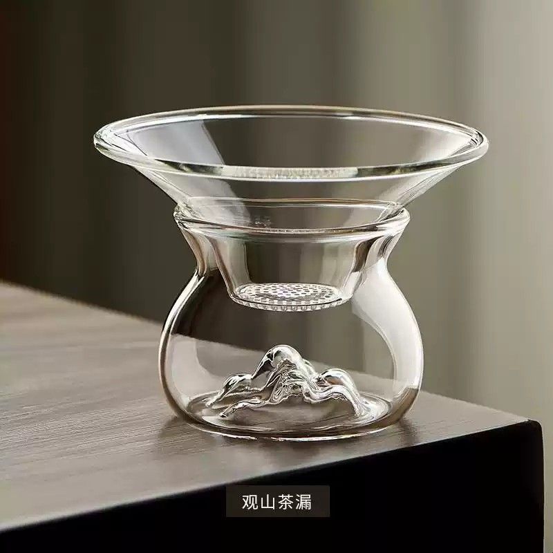 台湾耐热玻璃茶漏茶滤创意茶叶过滤网茶隔漏斗茶具配件滤茶器