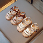 2025爆款 中大童编织蝴蝶结宝宝沙滩鞋 女童凉鞋 夏天儿童洋气公主鞋