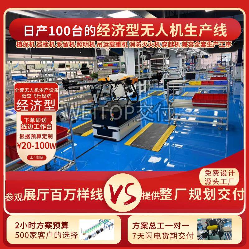 无人整机机556自动化生产设单备程垂起固定无人翼飞行器组装线交
