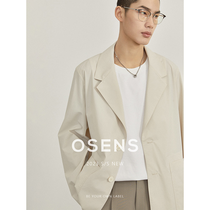 osens多功能4way拉伸素材面料平驳领商务休闲西装男夏季防晒外套