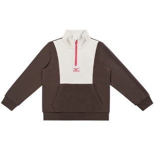 Mizuno美津浓儿童卫衣加绒加厚男女中大童百搭拉链保暖秋冬款上衣