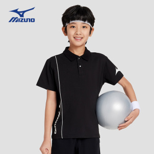 美津浓Mizuno儿童POLO衫男女中大童运动2024夏季新款户外休闲百搭