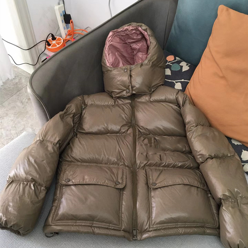 thumbnail for Mo&#039s New Winter down Jacket for Women, Short Style, Thickened, Glossy, Casual, Loose-Fitting, Goose down Puffer Jacket with Hood and Large Pockets