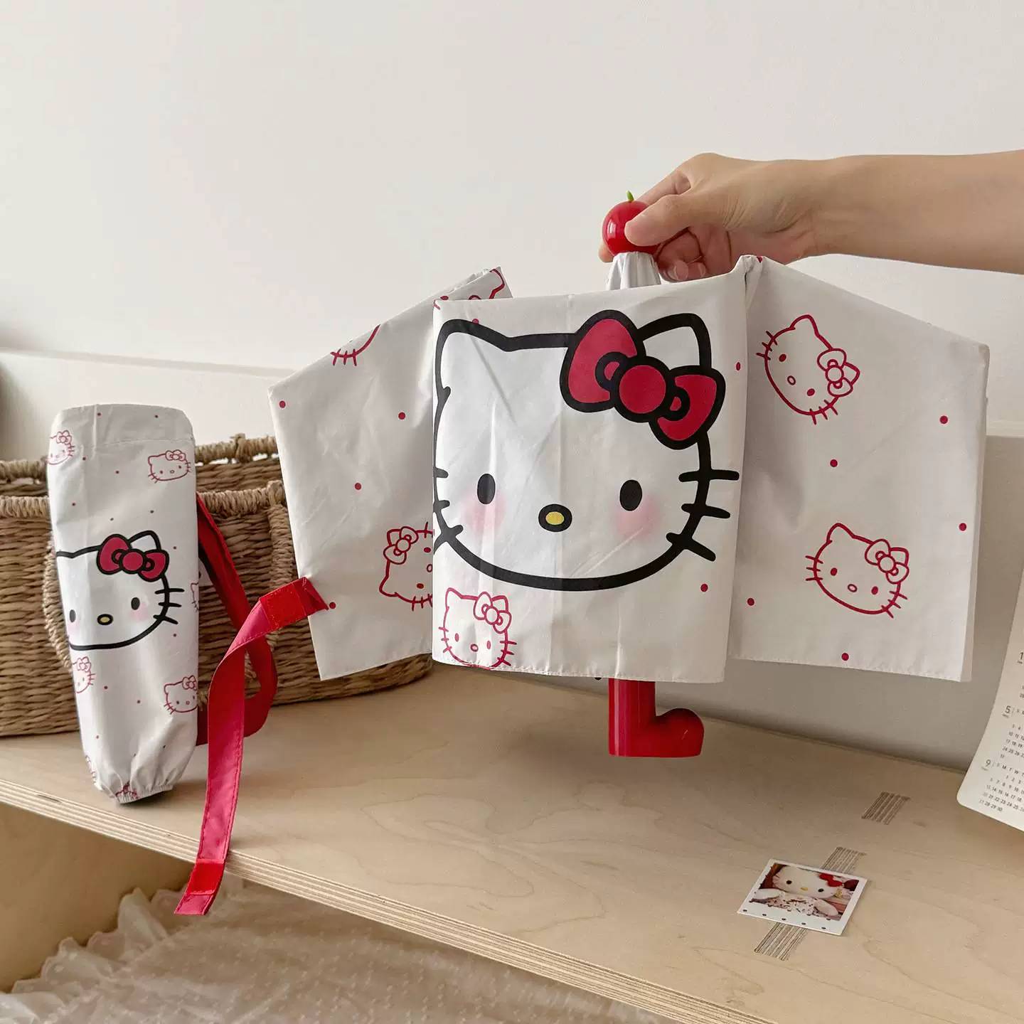 HelloKitty红靴子晴雨两用太阳伞