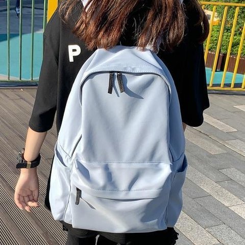 日韩无印风大容量简约双肩包男女