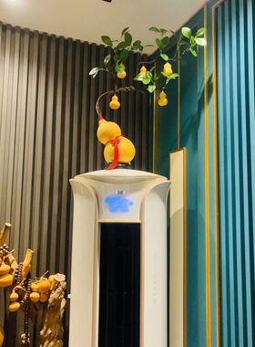 八方来财葫芦整套手工编织家居玄关客厅空调摆件五福临门凤尾财树