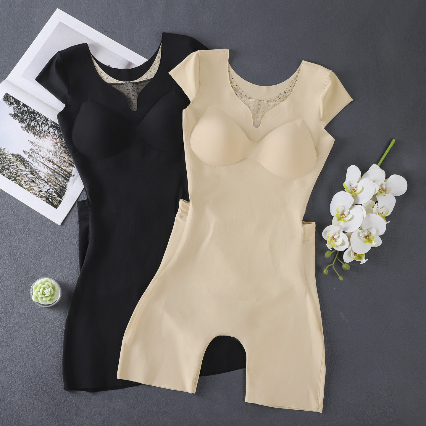 带文胸一体连体塑身衣收腹束腰女产后美体塑形提臀收胯收肚子薄款