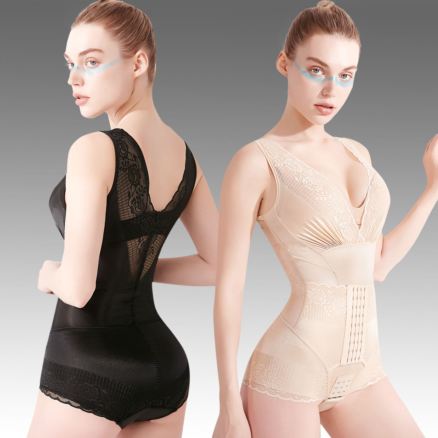 薄款塑身内衣产后收腹束腰提臀紧身塑形束身收胯美体连体女收肚子