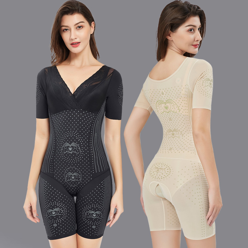 塑身衣女收腹束腰提臀塑形美体收腿短袖连体托胸产后束身衣收肚子