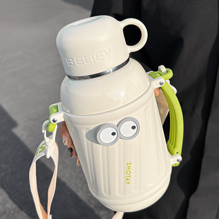 保温杯女生大容量学生上学专用冬季2026新款大号高颜值斜挎水杯