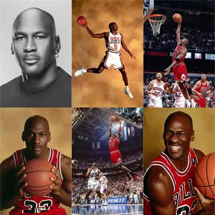 迈克尔乔丹海报墙贴学生宿舍壁纸自粘NBA篮球明星飞人卧室装饰画