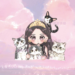 原创Q版手绘头像约稿卡通游戏照片动漫人像设明星周边直播oc定制