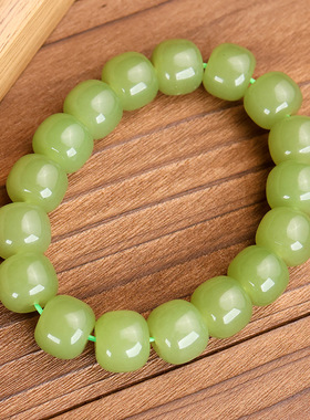 和田玉直切老型珠手串男女款湖水