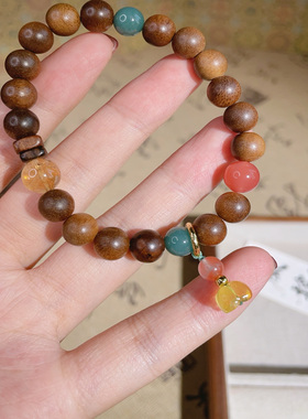 黄塔晶串珠文玩手串女生小众设计