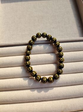 天然玛瑙钱多多手串男款手链女生情侣同款玉佩饰品配饰高级感礼物