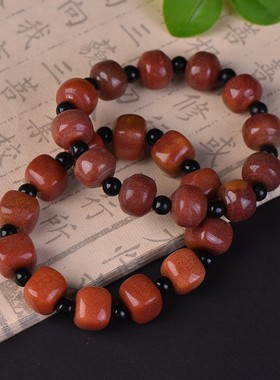 巧克力金丝玉手链百搭情侣饰品款