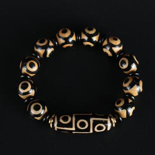 正品天然藏传三眼九眼老天珠玛瑙玉髓手串男士时尚高级手串玉佩