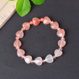 金丝玉桃花酿心心相印手链女生手串和谐共荣时尚小众设计饰品配饰