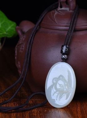 和田玉老鼠吊坠男女款挂件生肖鼠