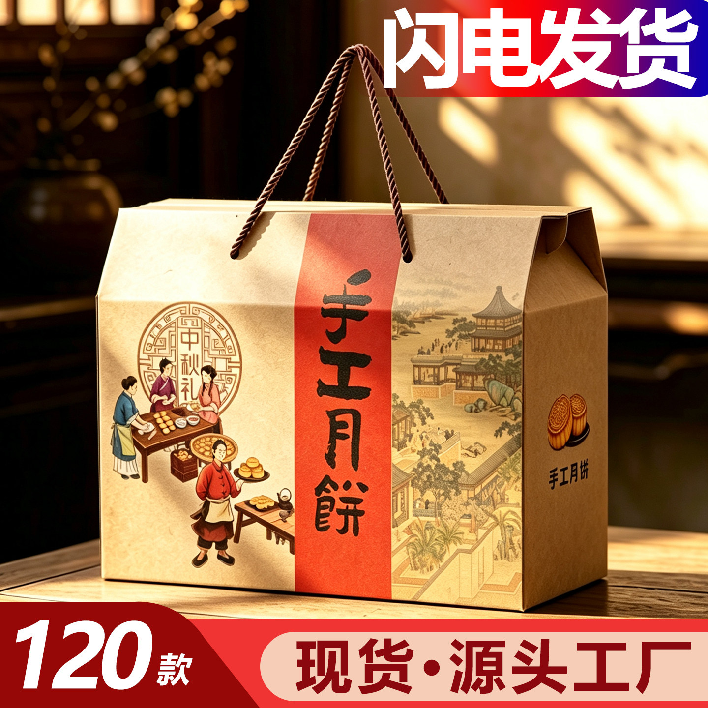 2026手工月饼包装盒通用2-4斤装