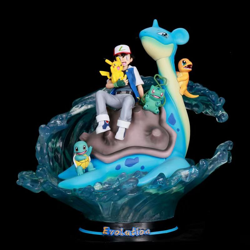 宝可梦EGG乘风破浪的小智乘龙杰尼龟妙蛙初代御三家手办模型摆件