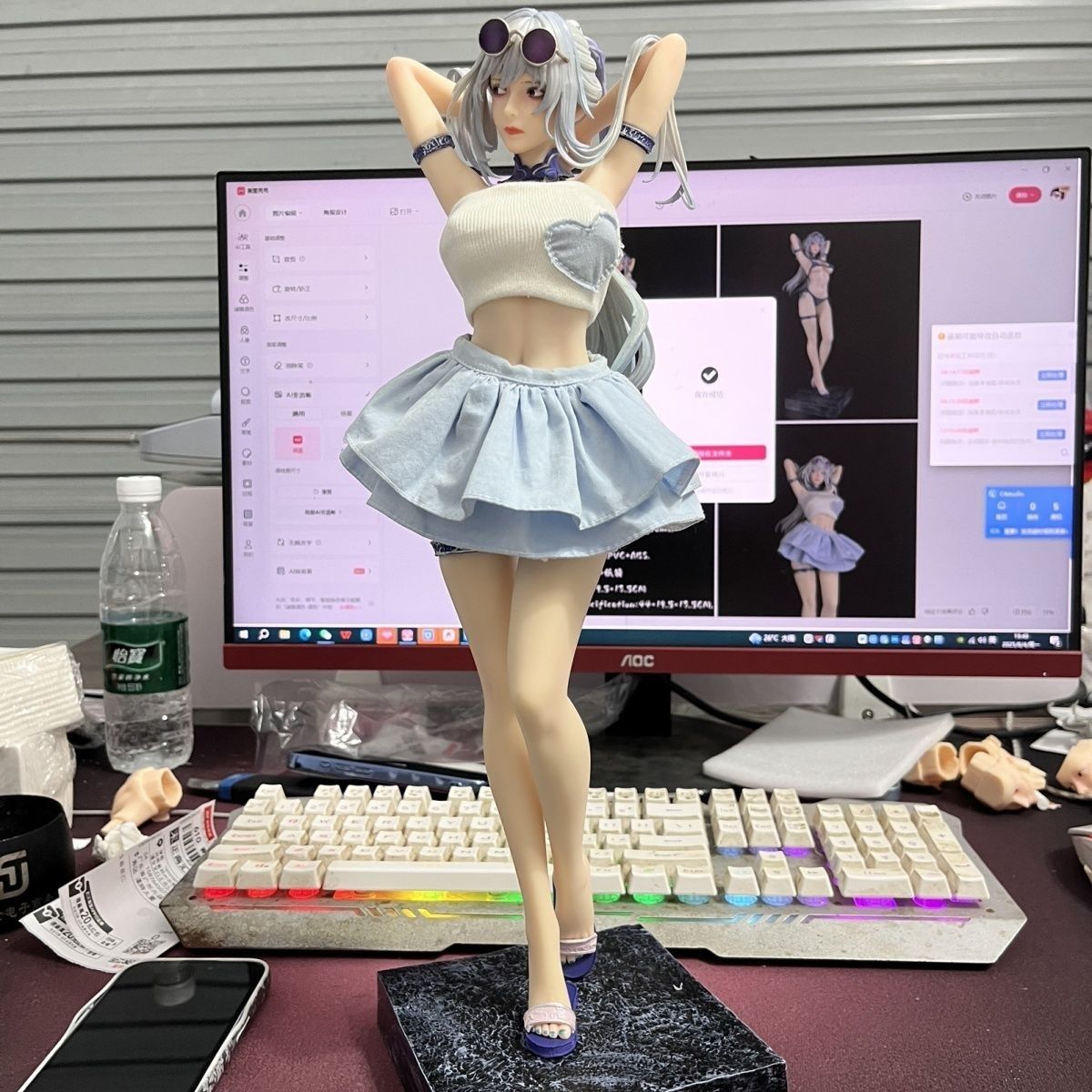 【新品爆款】1/4瓦尔基里泳装镜流美女游戏动漫手办模型雕像礼物