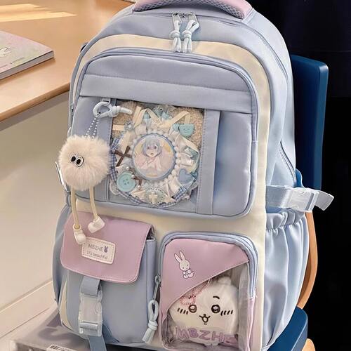 高颜值娃痛包双肩包女大容量减负书包初中女生高中小学生护脊背包