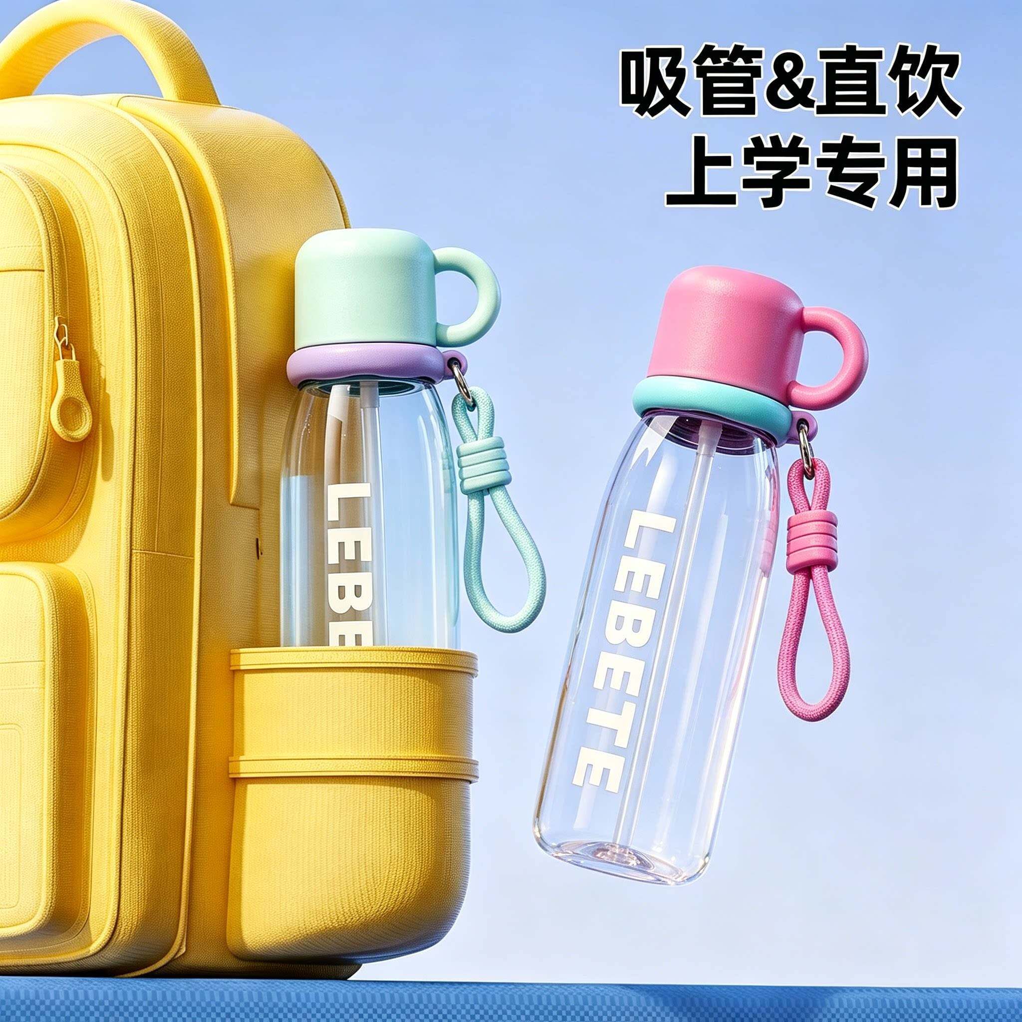 運動水杯兒童學生上學專用tri吸管杯