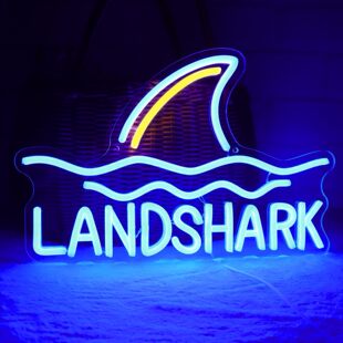 led霓虹灯背板 LANDSHARK 透明亚克力霓虹灯 摆件节日氛围灯