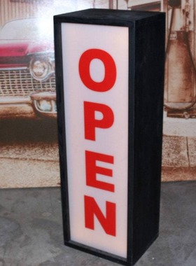 跨镜爆款 专业灯箱灯牌led灯制作 OPEN lightbox sign广告牌夜灯