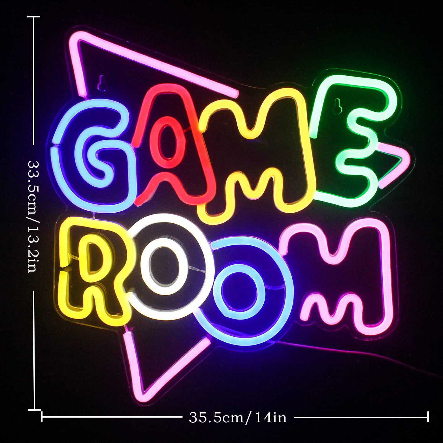 跨境亚马逊led霓虹灯GAME ROOM游戏手柄光圈图案游戏房电竞房装饰