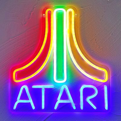 led霓虹灯背板ATARI 透明亚克力霓虹灯 摆件节日氛围灯
